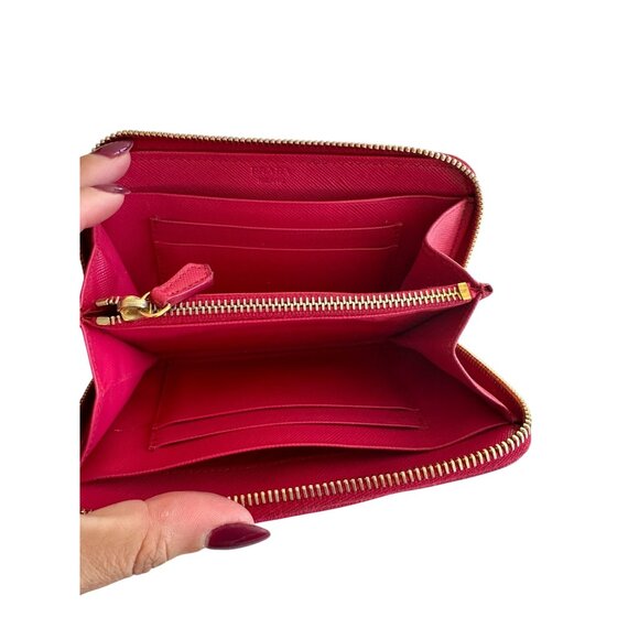PRADA Peonia Saffiano Logo Long Zip Clutch Wallet - Picture 5 of 9